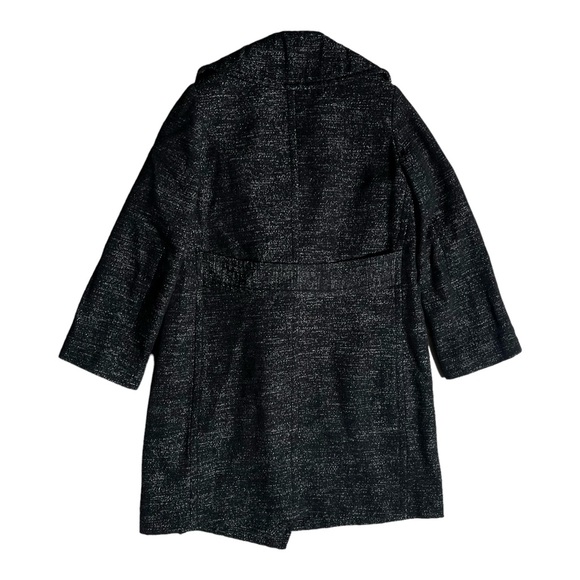 Nili Lotan Wool Blend Tweed PeaCoat Heather Black - Picture 4 of 6